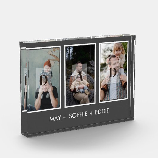 Grijs Drie (3) Foto's Vaderdag Fotoblok (Links)