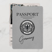 Grijs Duitsland paspoort Bewaar de datum Save The Date (Voorkant / Achterkant)