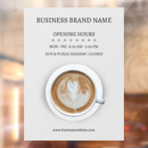 Grijs Eenvoudige Koffiekop Zakelijke Openingsuren
