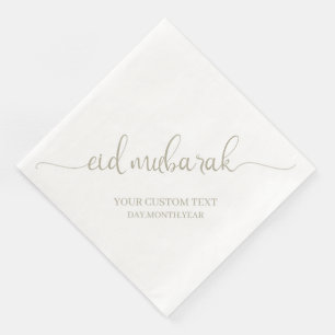 Grijs Eid Mubarak Calligrafie Aangepast Servet