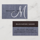 Grijs Elegant Monogram Canvas Kijk Visitekaartje (Voorkant / Achterkant)