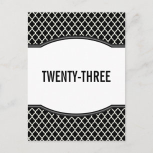 Grijs Elegant Quatrefoil Tabel Nummer Briefkaart