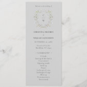 Grijs Elegant Winter Wildbloemen Bruiloft Programma (Voorkant)