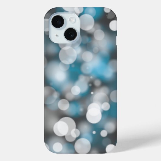 Grijs en Aqua Bokeh feestverlichting Case-Mate iPhone Case (Achterkant)