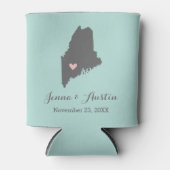 Grijs en Aqua Maine bruiloft gunst Koelbox Blikjeskoeler (Voorkant)