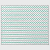 Grijs en Aqua Zigzag Chevron Stripes Cadeaupapier (Vlak)