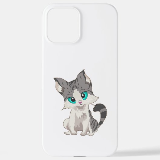GRIJS- EN BEIGE KITTEN MET BLAUWE OGEN VERSNELLEN iPhone HOESJE (Achterkant)