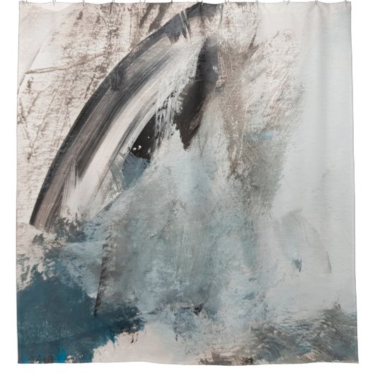 Grijs en blauw Abstract Kunstschilder.abstract, ar Douchegordijn (Voorkant)