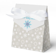 Grijs en Blauw Sneeuwvlok Favor Box