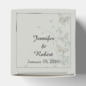 Grijs en Blauw Vlinder Meadow Bruiloft Favor Box Bedankdoosjes (Bovenkant)