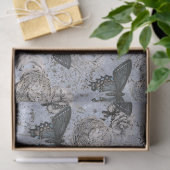 grijs en blauw vlinderdeeg tissuepapier (Geschenk)