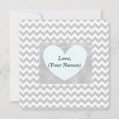 Grijs en Blauwe Geboorteaankondigingen voor Baby J Aankondiging (Achterkant)