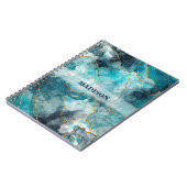 Grijs en blauwe marmer notitieboek (Linkerzijde)