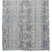 Grijs en blauwe slangenhuid dierenprint douchegordijn (Voorkant)