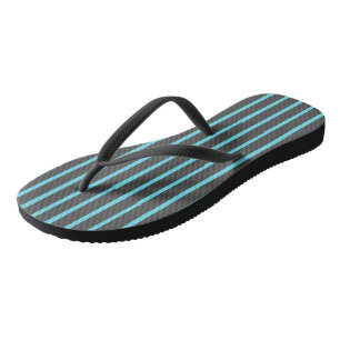 Grijs en blauwe strepen teenslippers