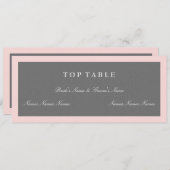 Grijs en Blush Roze Kaart voor het hoogste tabelpl (Voorkant / Achterkant)