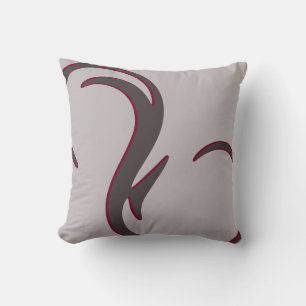 Grijs en Bourgondië Modern Elegante Abstracte Draa Kussen