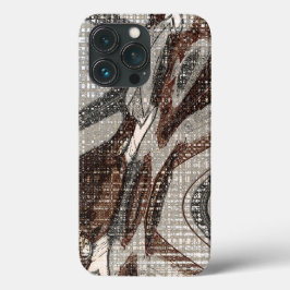 Grijs en bruin Abstract Hoesje-Mate iPhone Case
