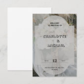 Grijs en bruin elegante trouwuitnodiging RSVP kaartje (Voorkant / Achterkant)