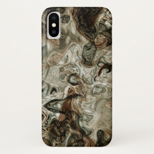 Grijs en bruin stromend marmer iPhone x hoesje