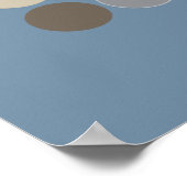 Grijs en bruine cirkels met leisteen blauw patroon poster (Hoek)