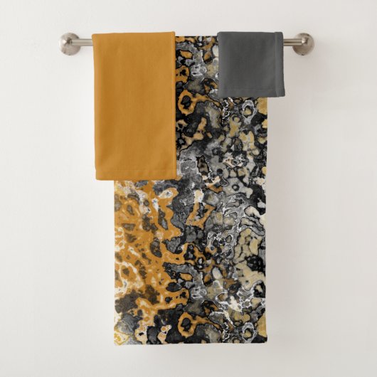 Grijs en geel abstract bad handdoek (Insitu)