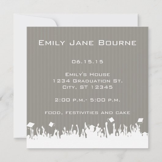 Grijs en Geel Afbeelding Klasse 2012 Aankondiging (Achterkant)