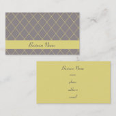 Grijs en geel Argyle Visitekaartjes (Voorkant / Achterkant)