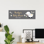 Grijs en Geel Baby shower Poster (Thuiskantoor)