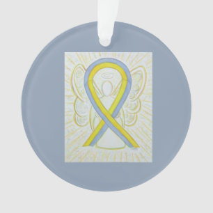 Grijs en Geel bewustzijn Ribbon Angel Ornaments Ornament