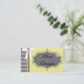 Grijs en Geel Diva Visitekaartje (Staand voorkant)