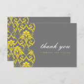 Grijs en Geel Lace Weddenschap Hartelijk dank Bedankkaart (Voorkant / Achterkant)