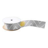 Grijs en Geel modern Chevron Aangepast monogram Lint (Spoel)