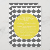 Grijs en Geel Patroon Verloving Uitnodiging (Voorkant / Achterkant)