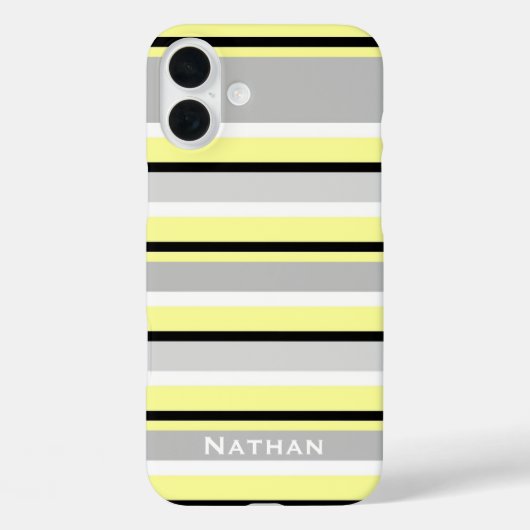 Grijs en Geel, stijlvol, gepersonaliseerd Case-Mate iPhone Case (Achterkant)