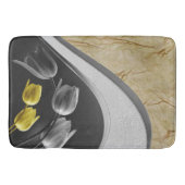 Grijs en gele tulpbloemen textuur 2021 kleur badmat (Voorkant)