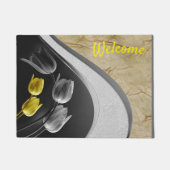 Grijs en gele tulpbloemen textuur 2021 kleur deurmat (Voorkant)