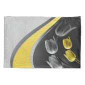 Grijs en gele tulpbloemen textuur 2021 kleur kussensloop (Achterkant)