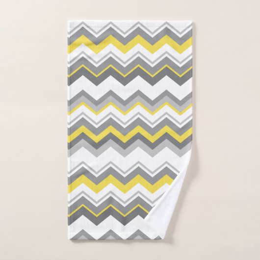 Grijs en gele ziggen bad handdoek (Handdoek)