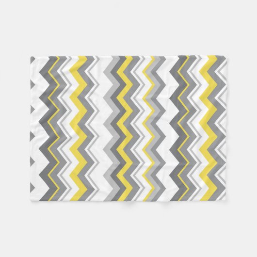 Grijs en gele ziggen fleece deken (Voorkant (Horizontaal))
