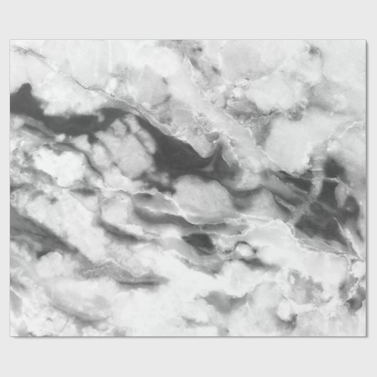 Grijs en glad grijs marmeren steen cadeaupapier (Vlak)