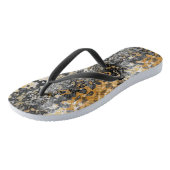 Grijs en Goud Abstract Teenslippers (Schuin)