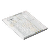 Grijs en goud abstracte botanische dagelijkse plan notitieblok (Schuin)