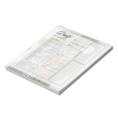 Grijs en goud abstracte botanische dagelijkse plan notitieblok (Gedraaid)