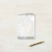 Grijs en goud abstracte botanische minimalistische post-it® notes (Op bureau)