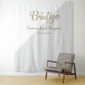Grijs en Goud baby Doop Custom Bautizo achtergrond Wandkleed (In situ)