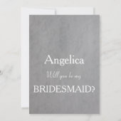 Grijs en Goud met hart word je mijn Bridesmaid Kaart (Achterkant)