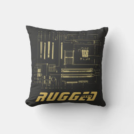 grijs en goud | Moederbord | Circuit Board Kussen