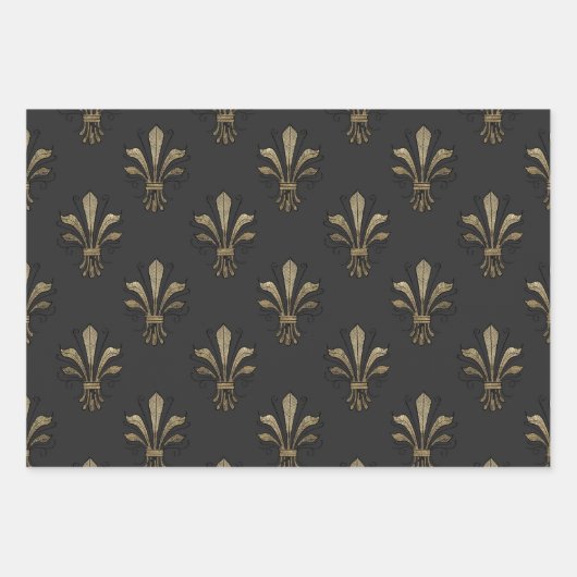 Grijs en Goud Parijs Inpakpapier Vel (Voorkant)