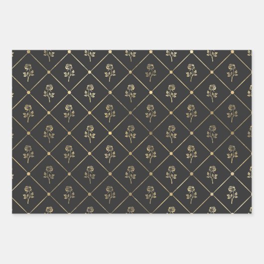 Grijs en Goud Parijs Inpakpapier Vel (Voorkant)